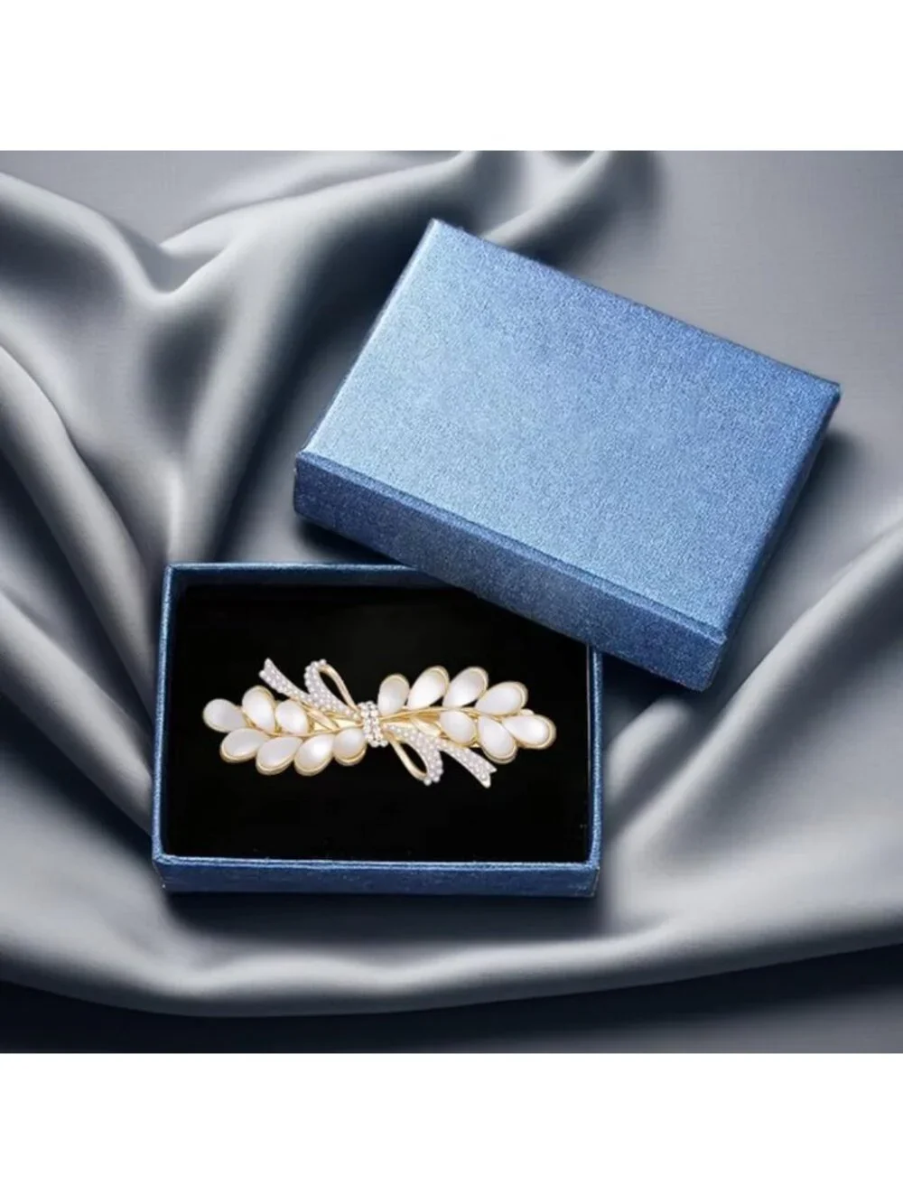Rhinestone Pearl Wheat Hair Clips - Elegant Metal Barrettes for Weddings